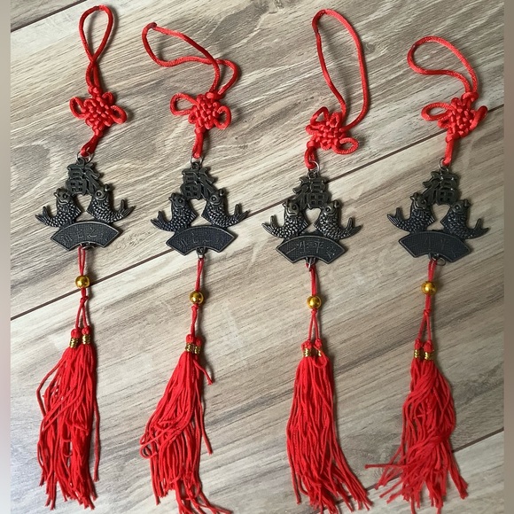 New Vintage FENG SHUI hanging double fish + good luck - Picture 6 of 8
